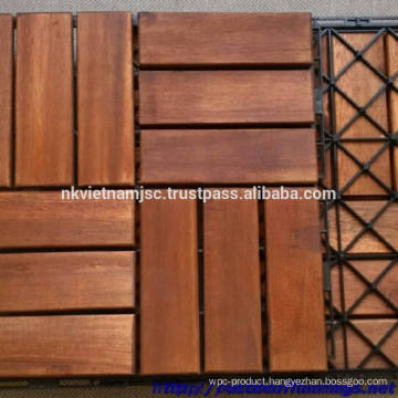 Solid Wood Deck Tiles With Interlocking System